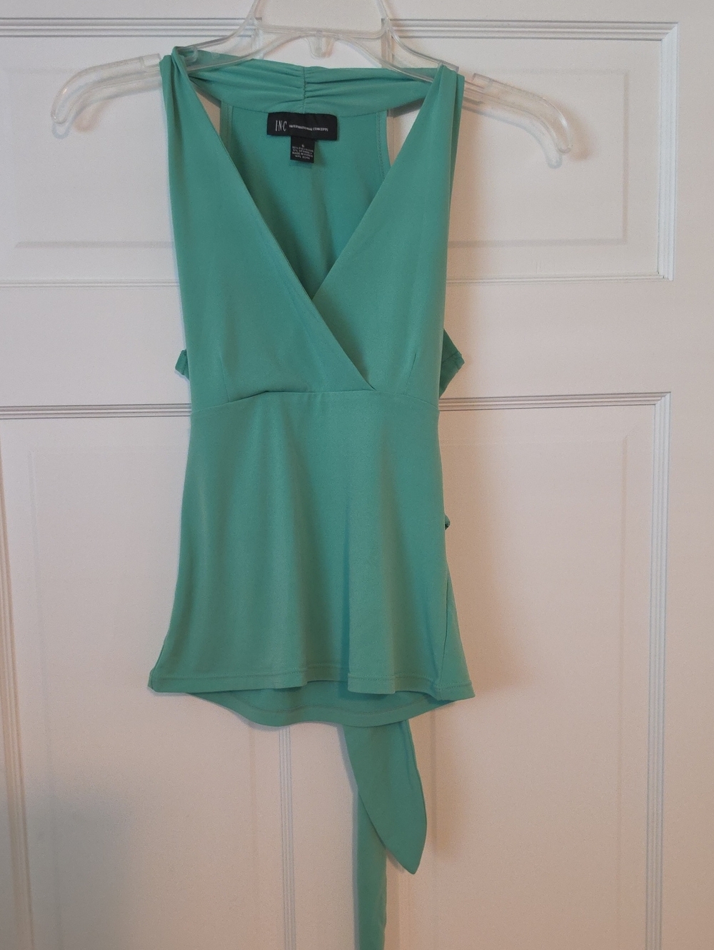INC International Concepts Mint Green Wrap-Front Tank